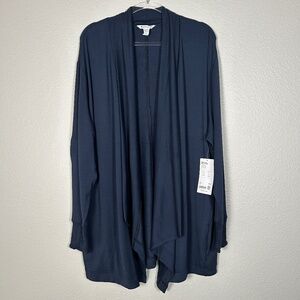 Athleta size XL Pranayama restore wrap cardigan navy open front drapey NEW
